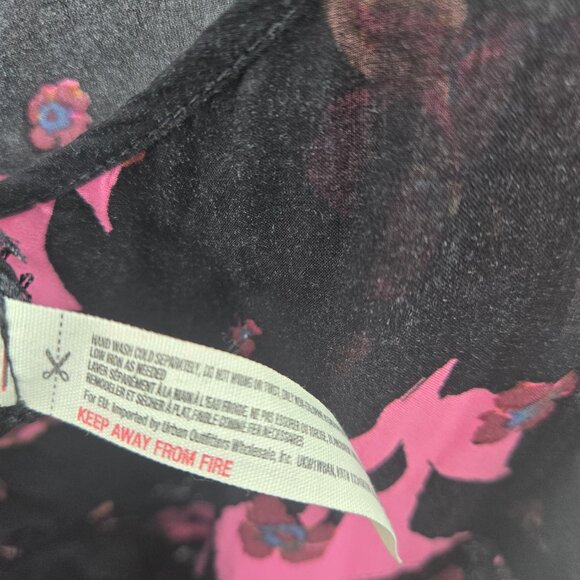 Intimately Free People Black Pink Lace Trapeze Voile Mini Slip Dress XS - Picture 9 of 12